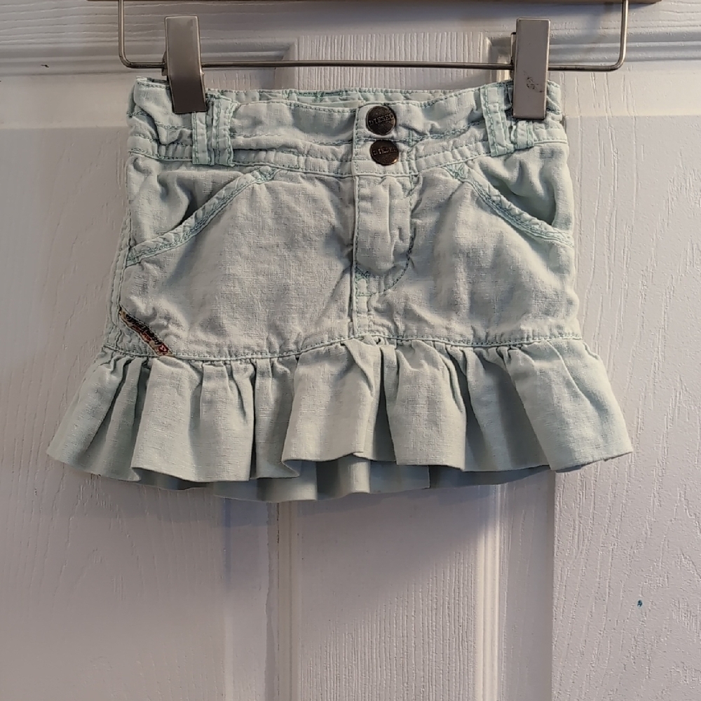 Diesel Blue Ruffled Skirt with Playful Frills